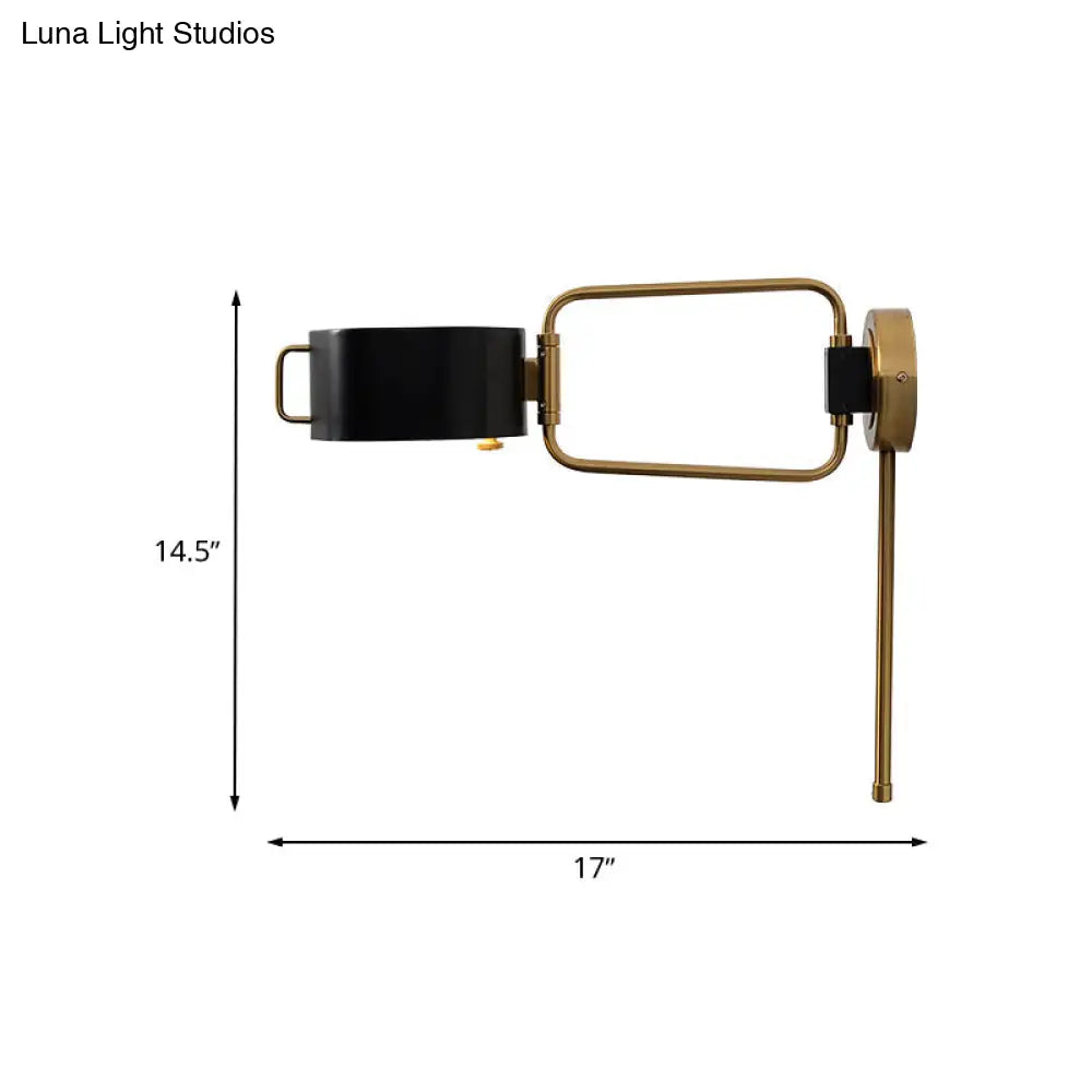 DecorBites™ Contemporary Acrylic LED Drum Wall Sconce in Black Finish for Bedroom Lighting