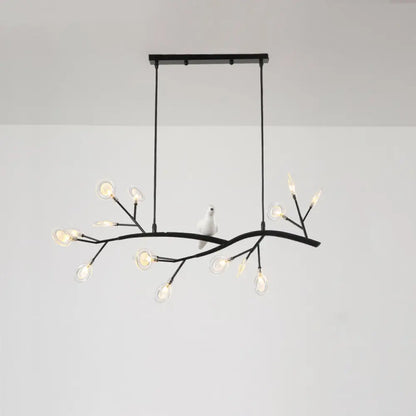 DecorBites™ Contemporary Acrylic LED Pendant Light with Bird Decoration - Branch Dining Room Island Lamp Kit