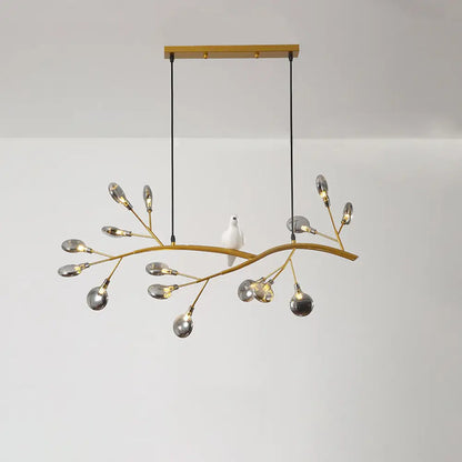 DecorBites™ Contemporary Acrylic LED Pendant Light with Bird Decoration - Branch Dining Room Island Lamp Kit