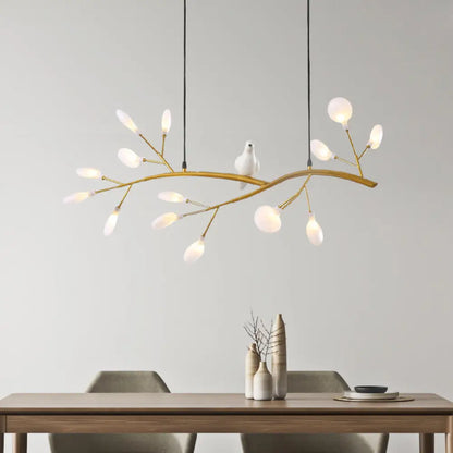 DecorBites™ Contemporary Acrylic LED Pendant Light with Bird Decoration - Branch Dining Room Island Lamp Kit
