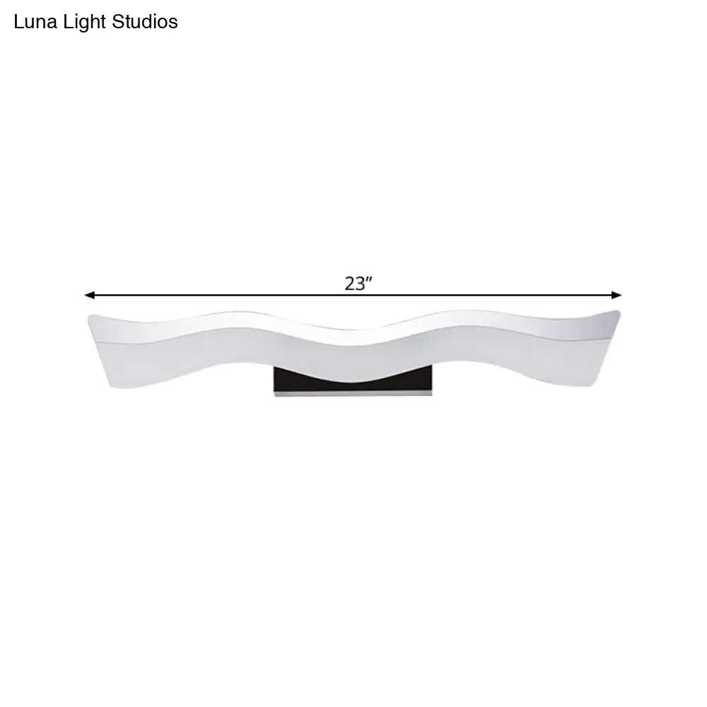 DecorBites™ Contemporary Acrylic LED Wall Mounted Vanity Light - 17"/23" Width, Warm/White Light