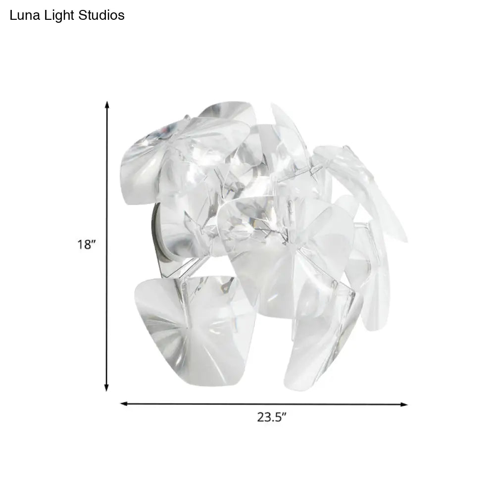 DecorBites™ Contemporary Acrylic Single Head Wall Mount Sconce Light Fixture for Restaurants - Clear