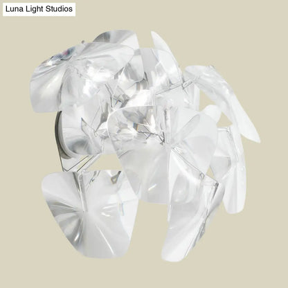 DecorBites™ Contemporary Acrylic Single Head Wall Mount Sconce Light Fixture for Restaurants - Clear