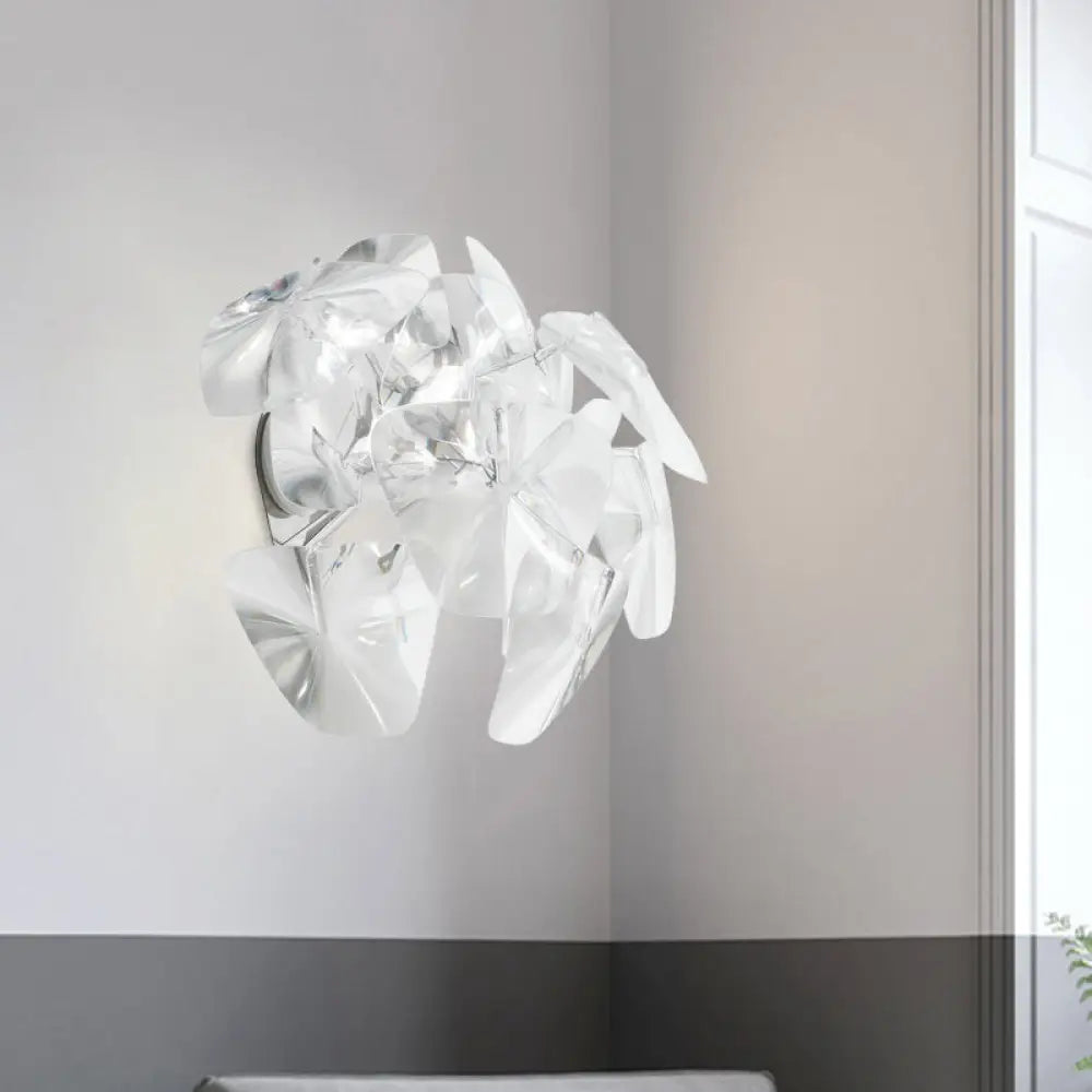 DecorBites™ Contemporary Acrylic Single Head Wall Mount Sconce Light Fixture for Restaurants - Clear