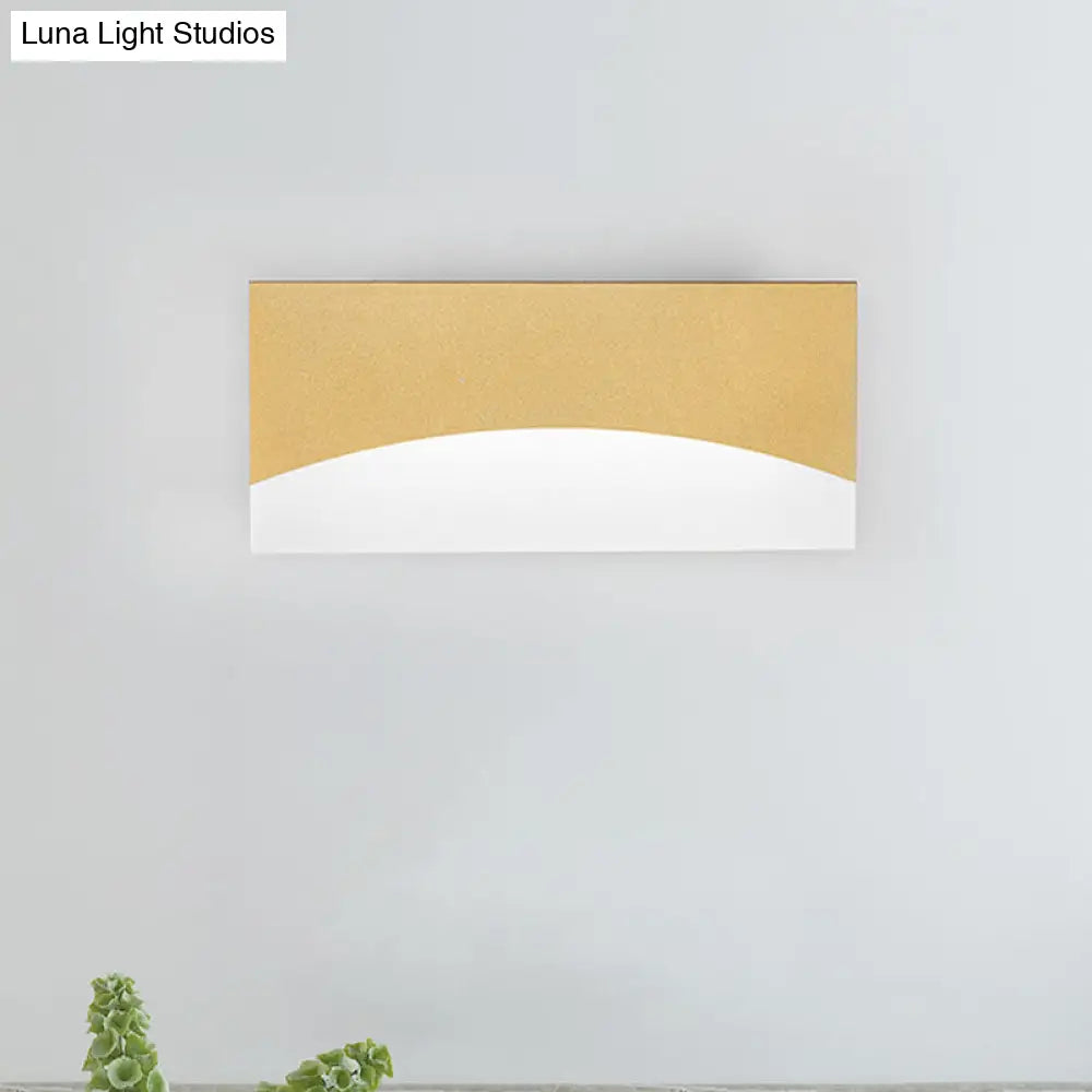 DecorBites™ Contemporary Acrylic Wall Light Fixture – Rectangular Bedside Sconce in White/Gold, Warm/White Light