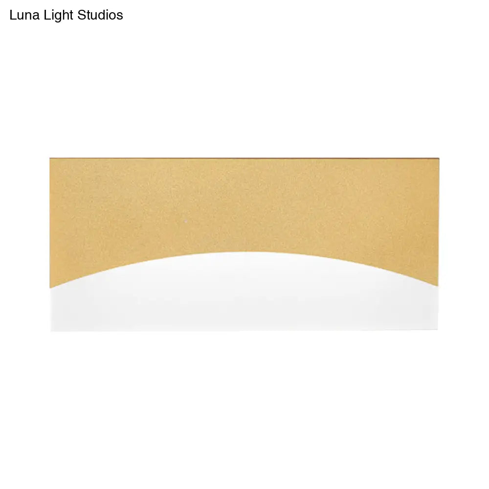 DecorBites™ Contemporary Acrylic Wall Light Fixture – Rectangular Bedside Sconce in White/Gold, Warm/White Light