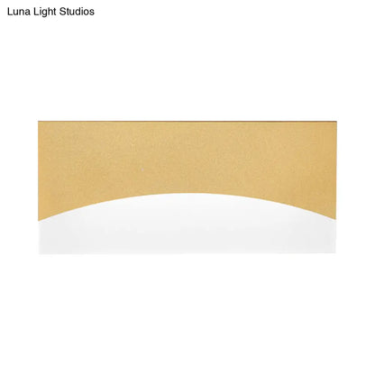 DecorBites™ Contemporary Acrylic Wall Light Fixture – Rectangular Bedside Sconce in White/Gold, Warm/White Light