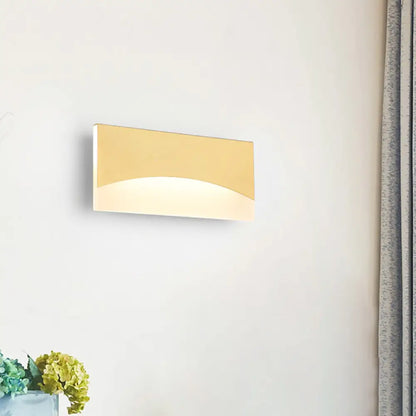 DecorBites™ Contemporary Acrylic Wall Light Fixture – Rectangular Bedside Sconce in White/Gold, Warm/White Light