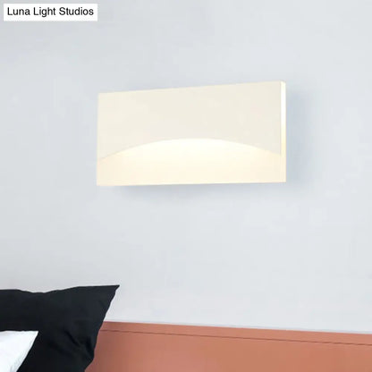 DecorBites™ Contemporary Acrylic Wall Light Fixture – Rectangular Bedside Sconce in White/Gold, Warm/White Light