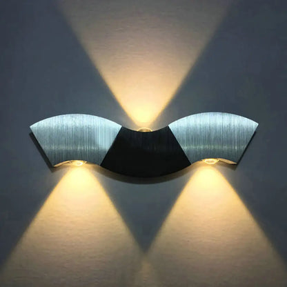 DecorBites™ Contemporary Aluminum Wall Mounted LED Sconce Light in Silver Finish with Warm/White Lighting
