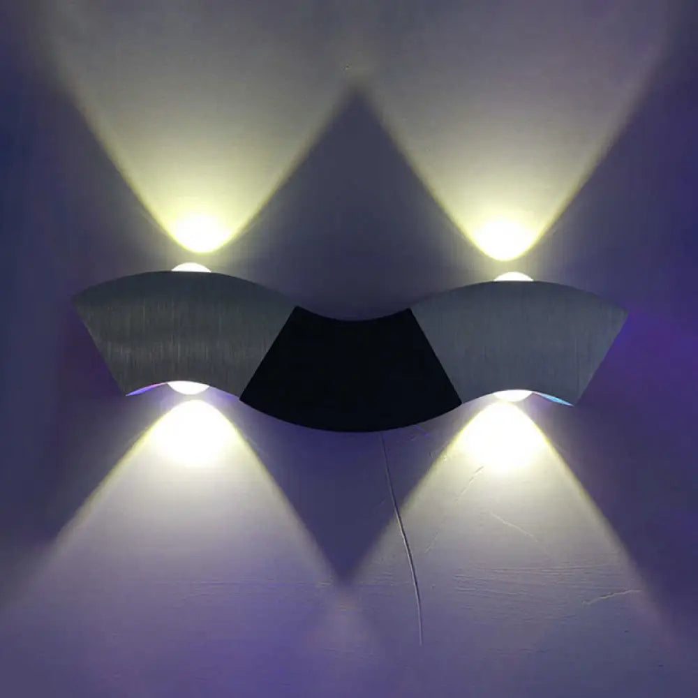DecorBites™ Contemporary Aluminum Wall Mounted LED Sconce Light in Silver Finish with Warm/White Lighting