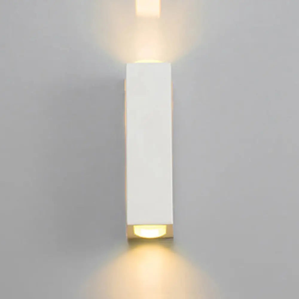 DecorBites™ Contemporary Aluminum Wall Sconce for Bedroom - 2-Light Warm/White Rectangle Light