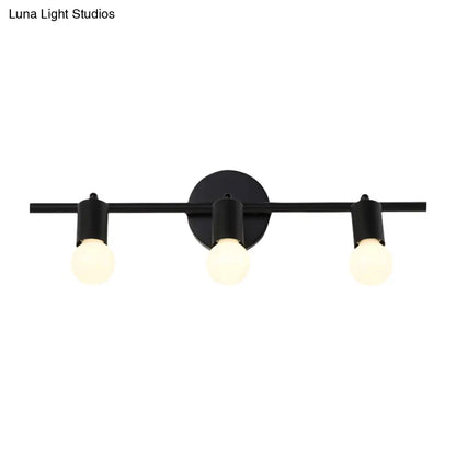 DecorBites™ Contemporary Black 3-Arm Vanity Light Fixture with Bare Bulb