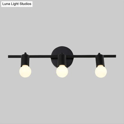 DecorBites™ Contemporary Black 3-Arm Vanity Light Fixture with Bare Bulb