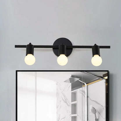 DecorBites™ Contemporary Black 3-Arm Vanity Light Fixture with Bare Bulb