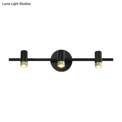 DecorBites™ Contemporary Black Adjustable 3-Bulb Wall Sconce Vanity Light