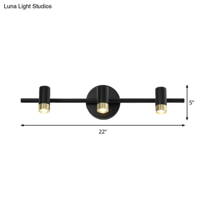 DecorBites™ Contemporary Black Adjustable 3-Bulb Wall Sconce Vanity Light