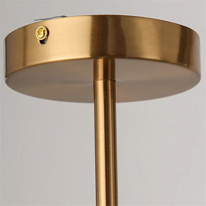 DecorBites™ Contemporary Black and Gold Chandelier - White Glass Ball