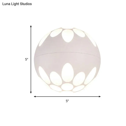 Contemporary black and gold spherical led wall lamp for bedroom