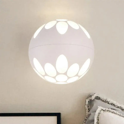 Contemporary black and gold spherical led wall lamp for bedroom