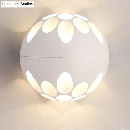 Contemporary black and gold spherical led wall lamp for bedroom