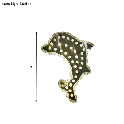Contemporary black and white crystal prism dolphin wall light bedroom