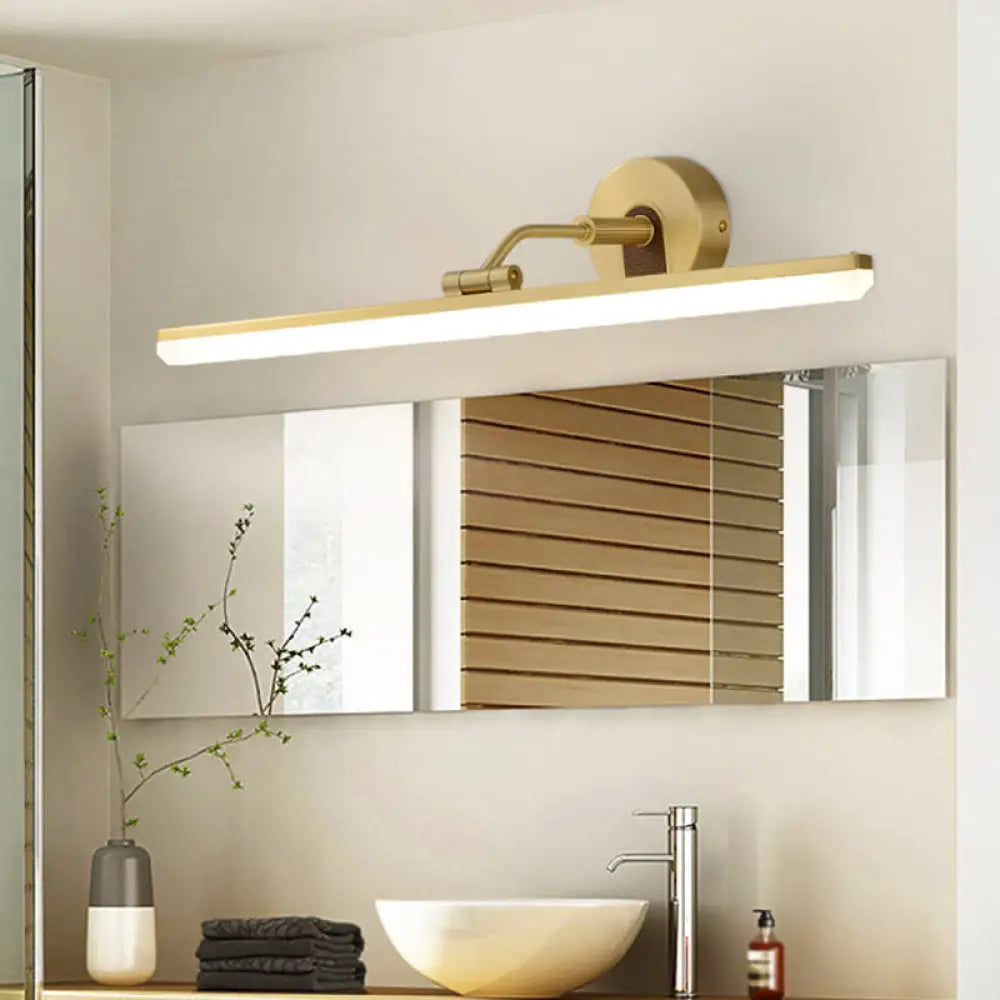 DecorBites™ Contemporary Black/Brass Metal Vanity Bar Light with Adjustable Arm - 18"/23" Width
