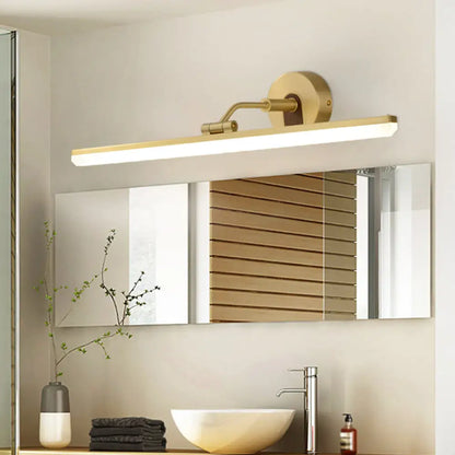 DecorBites™ Contemporary Black/Brass Metal Vanity Bar Light with Adjustable Arm - 18"/23" Width