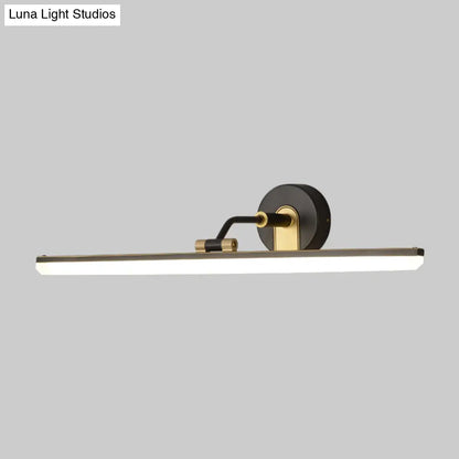 DecorBites™ Contemporary Black/Brass Metal Vanity Bar Light with Adjustable Arm - 18"/23" Width