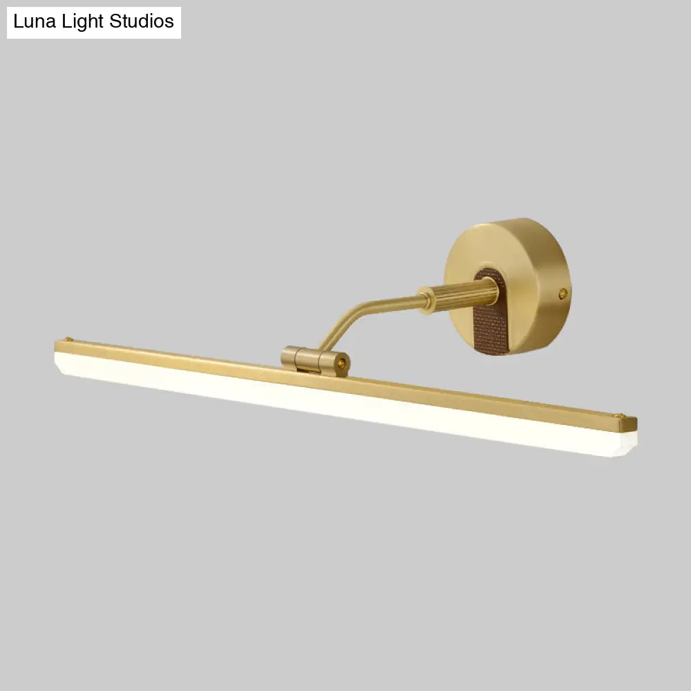 DecorBites™ Contemporary Black/Brass Metal Vanity Bar Light with Adjustable Arm - 18"/23" Width