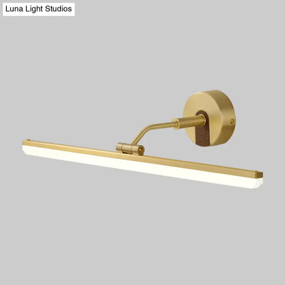 DecorBites™ Contemporary Black/Brass Metal Vanity Bar Light with Adjustable Arm - 18"/23" Width