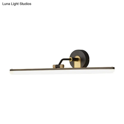 DecorBites™ Contemporary Black/Brass Metal Vanity Bar Light with Adjustable Arm - 18"/23" Width