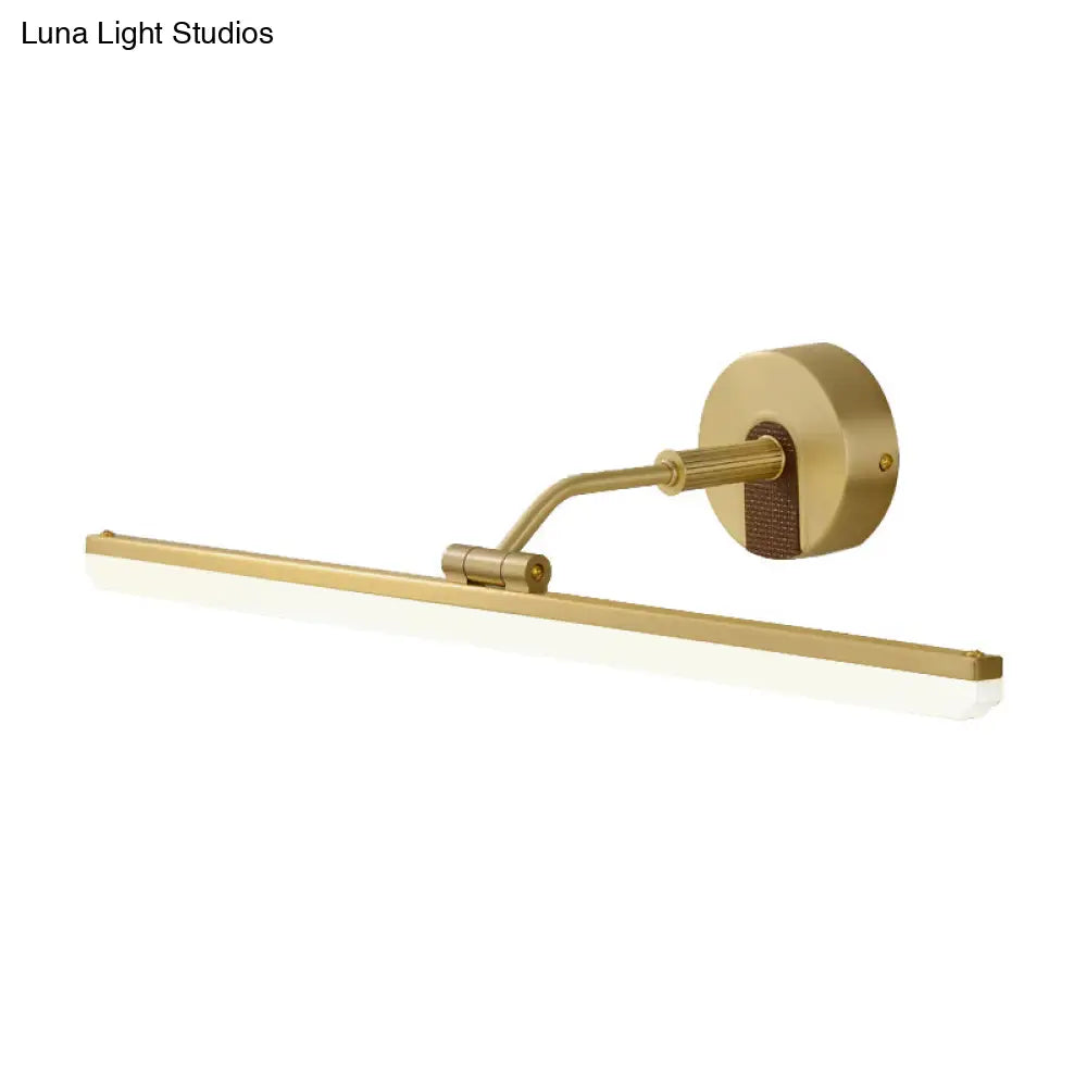 DecorBites™ Contemporary Black/Brass Metal Vanity Bar Light with Adjustable Arm - 18"/23" Width
