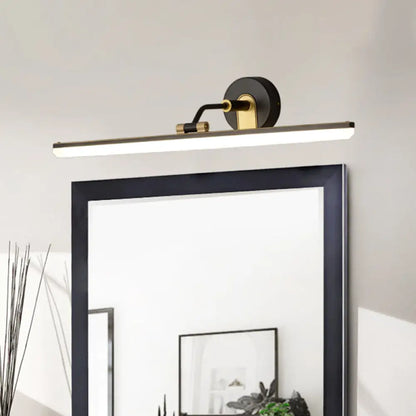 DecorBites™ Contemporary Black/Brass Metal Vanity Bar Light with Adjustable Arm - 18"/23" Width