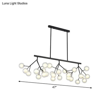 Contemporary black bubbles island lighting for dining room