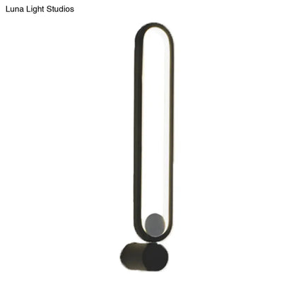 DecorBites™ Contemporary Black Elliptical LED Wall Mounted Light Fixture for Study Room - Metallic Design