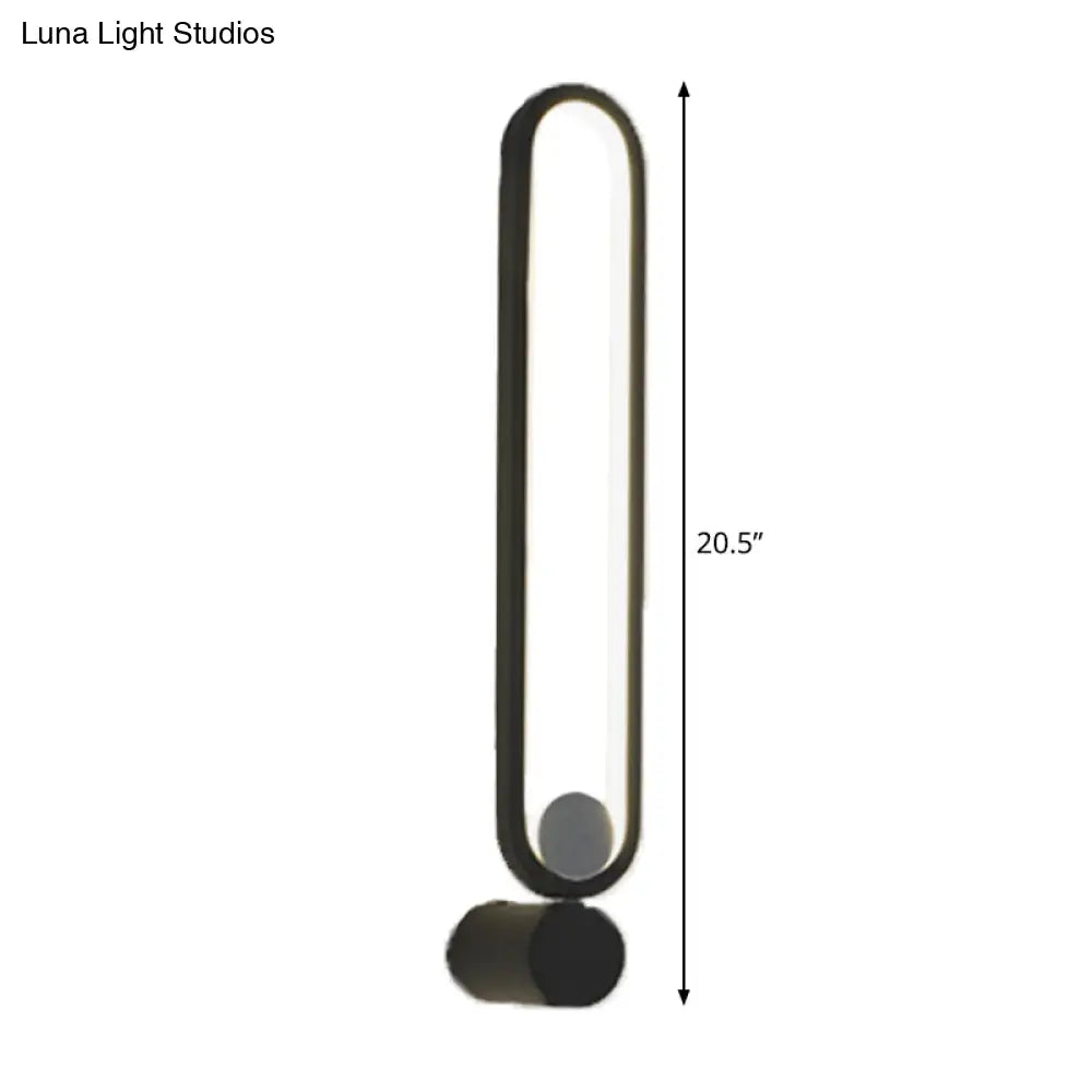 DecorBites™ Contemporary Black Elliptical LED Wall Mounted Light Fixture for Study Room - Metallic Design