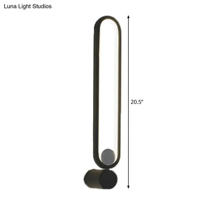 DecorBites™ Contemporary Black Elliptical LED Wall Mounted Light Fixture for Study Room - Metallic Design