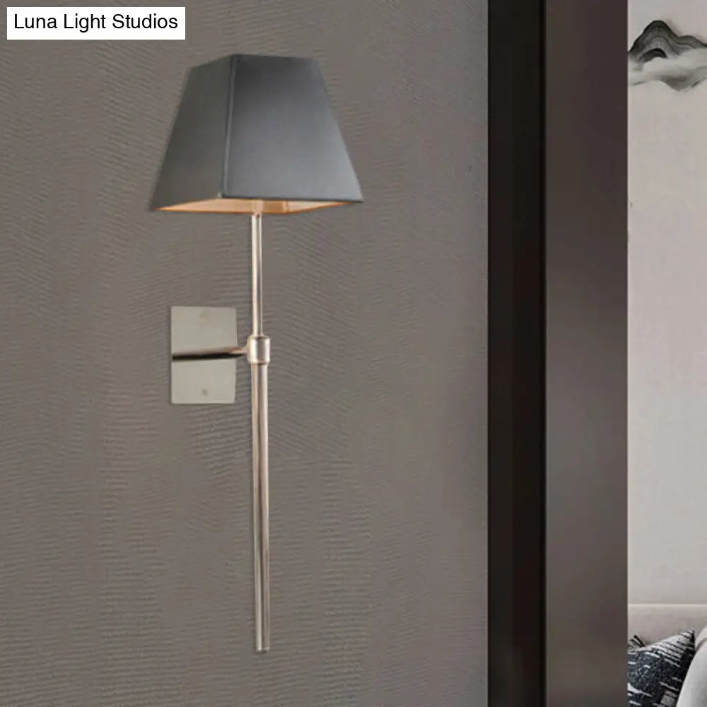 DecorBites™ Contemporary Black Fabric Tapered LED Wall Sconce Light for Bedside Lighting