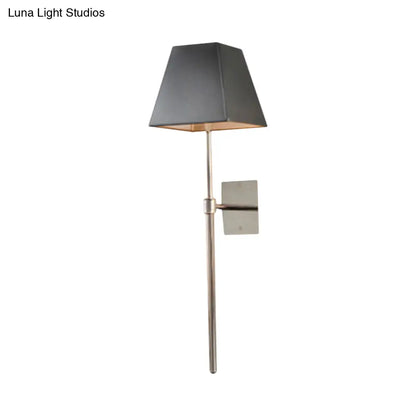 DecorBites™ Contemporary Black Fabric Tapered LED Wall Sconce Light for Bedside Lighting