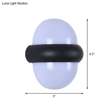 DecorBites™ Contemporary Black Flush Wall Sconce with 1/2-Light for Patio - Plastic Ball