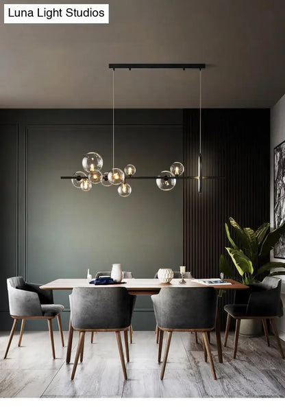 DecorBites™ Contemporary Black Glass Pendant Lighting for Dining Table - Island Ceiling Light