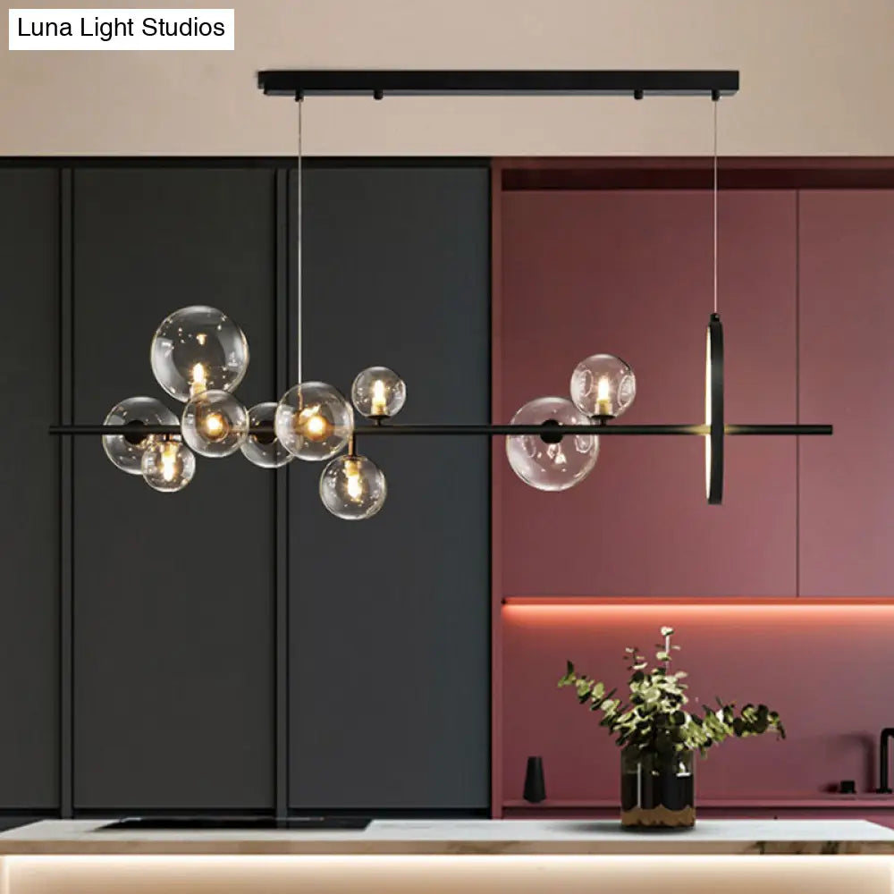 DecorBites™ Contemporary Black Glass Pendant Lighting for Dining Table - Island Ceiling Light