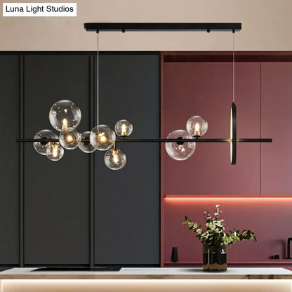 DecorBites™ Contemporary Black Glass Pendant Lighting for Dining Table - Island Ceiling Light