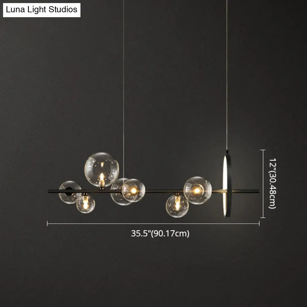 DecorBites™ Contemporary Black Glass Pendant Lighting for Dining Table - Island Ceiling Light