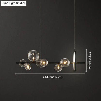 DecorBites™ Contemporary Black Glass Pendant Lighting for Dining Table - Island Ceiling Light