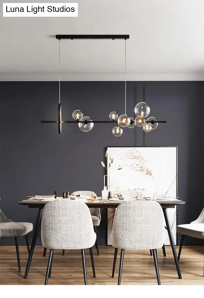 DecorBites™ Contemporary Black Glass Pendant Lighting for Dining Table - Island Ceiling Light