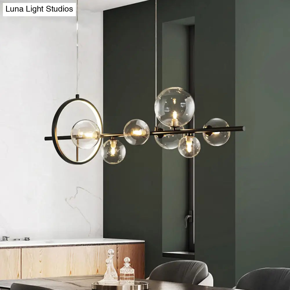 DecorBites™ Contemporary Black Glass Pendant Lighting for Dining Table - Island Ceiling Light