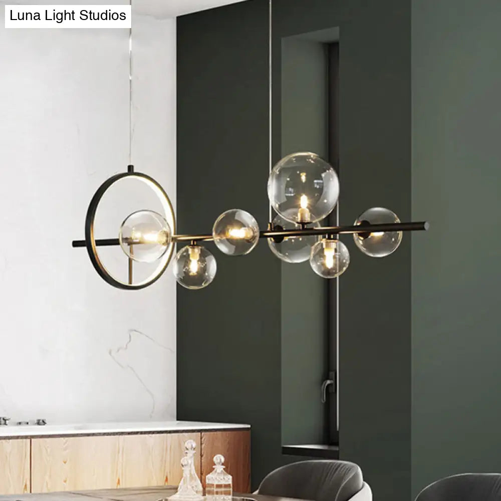 DecorBites™ Contemporary Black Glass Pendant Lighting for Dining Table - Island Ceiling Light
