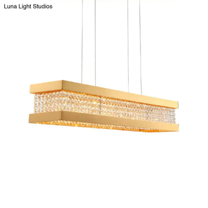DecorBites™ Contemporary Black/Gold Crystal Island Pendant Lighting - Rectangle Shape, 6/7/9 Lights